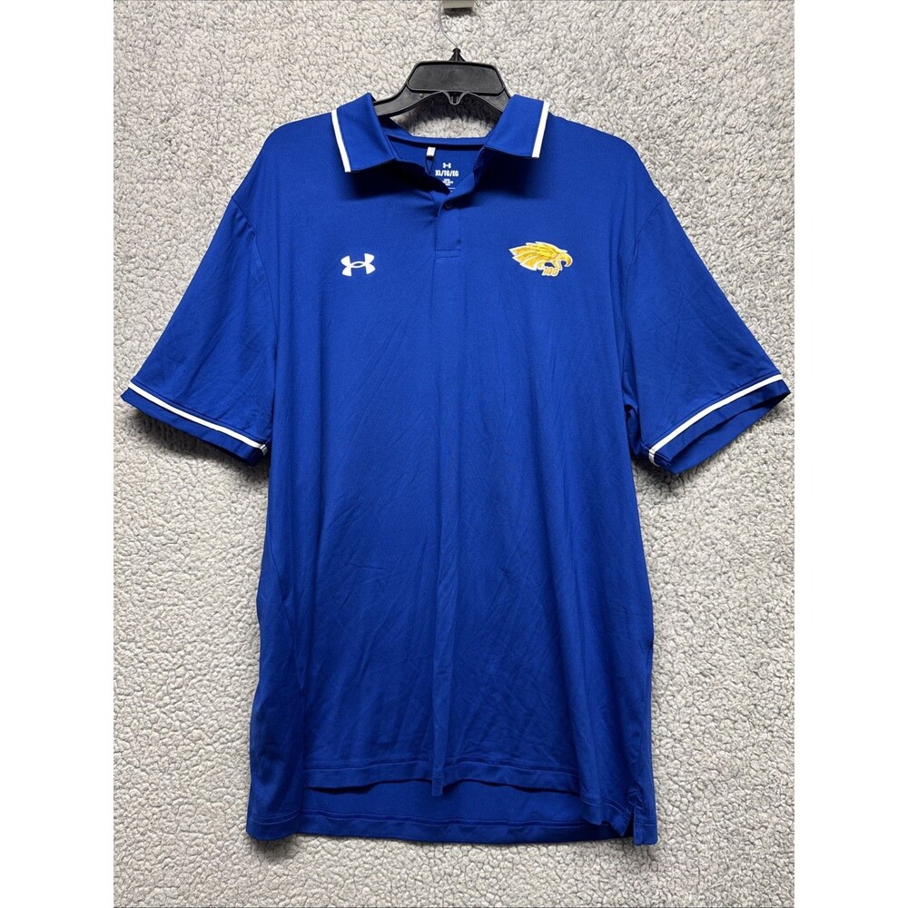 Under Armour Team Tipped Polo Shirt Men’s XL  Blue Eagles  Mascot Loose Fit